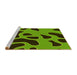 Sideview of Machine Washable Transitional Green Rug, wshpat3178yw