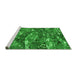 Sideview of Machine Washable Transitional Green Rug, wshpat3179grn