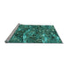 Sideview of Machine Washable Transitional Medium Teal Green Rug, wshpat3179lblu