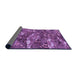 Thickness of Patterned Dark Magenta Purple Rug, pat3179pur