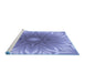 Sideview of Machine Washable Transitional Slate Blue Rug, wshpat318blu