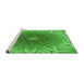 Sideview of Machine Washable Transitional Neon Green Rug, wshpat318grn