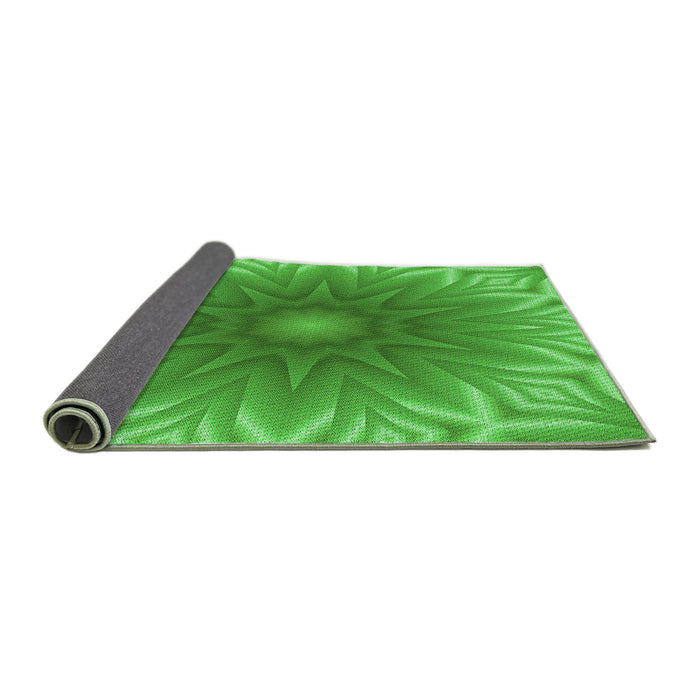 Thickness of Patterned Neon Green Rug, pat318grn