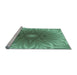 Sideview of Machine Washable Transitional Green Rug, wshpat318lblu