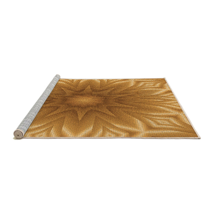 Sideview of Machine Washable Transitional Dark Orange Rug, wshpat318org