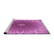 Sideview of Machine Washable Transitional Neon Pink Rug, wshpat318pur