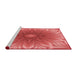 Sideview of Machine Washable Transitional Red Rug, wshpat318rd