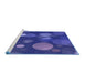 Sideview of Machine Washable Transitional Cobalt Blue Rug, wshpat3181blu