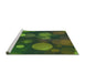 Sideview of Machine Washable Transitional Dark Lime Green Rug, wshpat3181grn