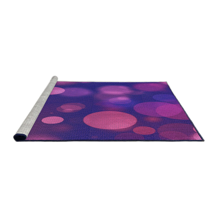 Sideview of Machine Washable Transitional Bright Purple Rug, wshpat3181pur