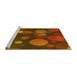 Sideview of Machine Washable Transitional Tomato Red Rug, wshpat3181yw