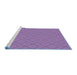 Sideview of Machine Washable Transitional Orchid Purple Rug, wshpat3182blu