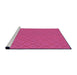 Sideview of Machine Washable Transitional Deep Pink Rug, wshpat3182pur