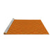 Sideview of Machine Washable Transitional Neon Orange Rug, wshpat3182yw