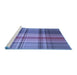 Sideview of Machine Washable Transitional Deep Periwinkle Purple Rug, wshpat3183blu