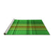 Sideview of Machine Washable Transitional Lime Green Rug, wshpat3183grn