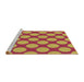Sideview of Machine Washable Transitional Crimson Red Rug, wshpat3184brn