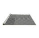 Sideview of Machine Washable Transitional Gray Rug, wshpat3185gry