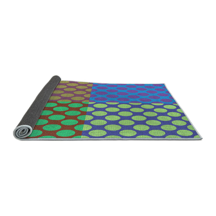 Thickness of Patterned Emerald Green Rug, pat3185lblu