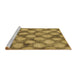 Sideview of Machine Washable Transitional Yellow Rug, wshpat3186brn