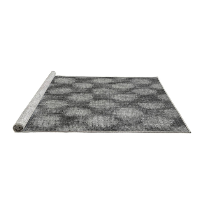 Sideview of Machine Washable Transitional Grey Gray Rug, wshpat3186gry