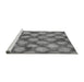 Sideview of Machine Washable Transitional Grey Gray Rug, wshpat3186gry