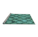 Sideview of Machine Washable Transitional Turquoise Green Rug, wshpat3186lblu