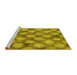 Sideview of Machine Washable Transitional Dark Yellow Green Rug, wshpat3186yw