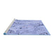 Sideview of Machine Washable Transitional Blue Rug, wshpat3187blu