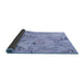 Thickness of Patterned Blue Rug, pat3187blu