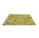 Sideview of Machine Washable Transitional Bright Gold Yellow Rug, wshpat3187brn