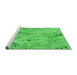 Sideview of Machine Washable Transitional Neon Green Rug, wshpat3187grn