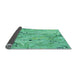 Thickness of Patterned Turquoise Green Rug, pat3187lblu