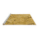 Sideview of Machine Washable Transitional Saffron Yellow Rug, wshpat3187org