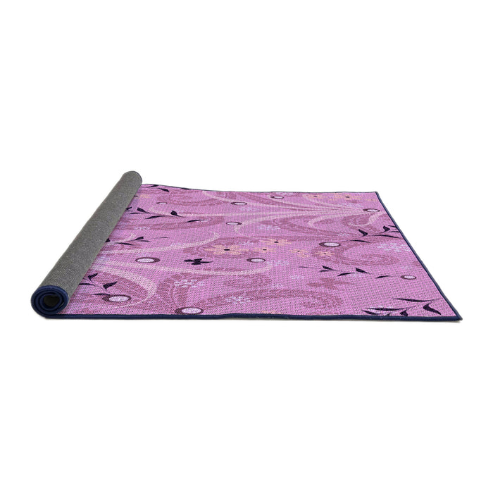Thickness of Patterned Violet Purple Rug, pat3187pur