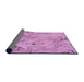Thickness of Patterned Violet Purple Rug, pat3187pur