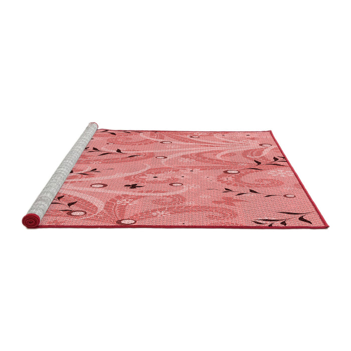 Sideview of Machine Washable Transitional Pastel Pink Rug, wshpat3187rd
