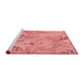 Sideview of Machine Washable Transitional Pastel Pink Rug, wshpat3187rd