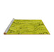 Sideview of Machine Washable Transitional Pistachio Green Rug, wshpat3187yw