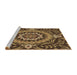 Sideview of Machine Washable Transitional Caramel Brown Rug, wshpat3188brn