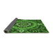 Thickness of Patterned Deep Emerald Green Rug, pat3188grn