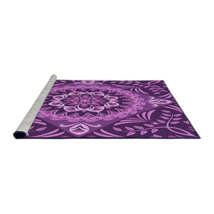 Sideview of Machine Washable Transitional Purple Rug, wshpat3188pur