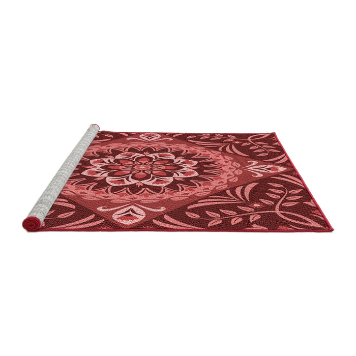 Sideview of Machine Washable Transitional Cranberry Red Rug, wshpat3188rd