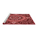 Sideview of Machine Washable Transitional Cranberry Red Rug, wshpat3188rd