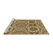 Sideview of Machine Washable Transitional Saddle Brown Rug, wshpat3189brn