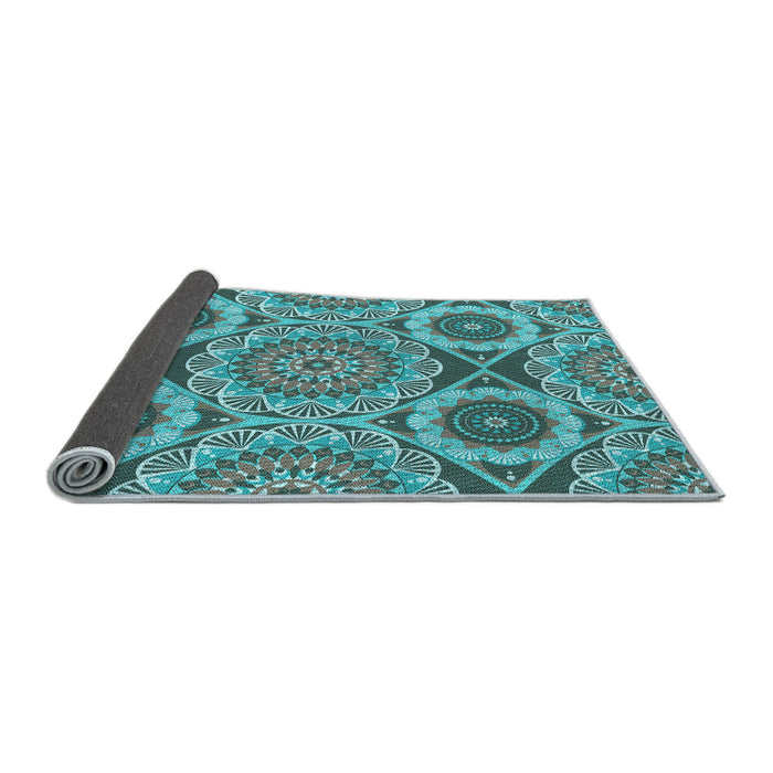 Thickness of Patterned Deep-Sea Green Rug, pat3189lblu