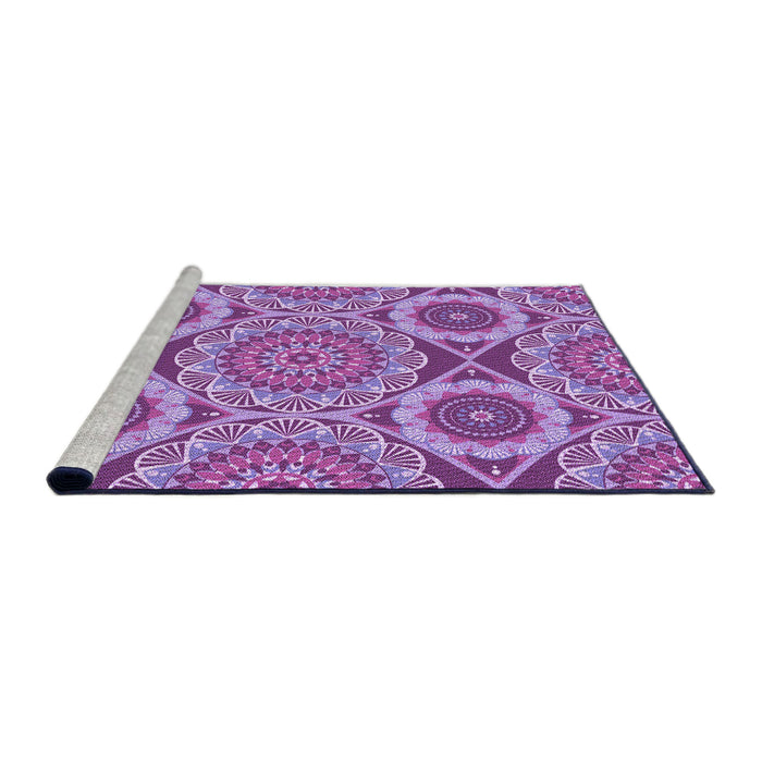 Sideview of Machine Washable Transitional Dark Orchid Purple Rug, wshpat3189pur