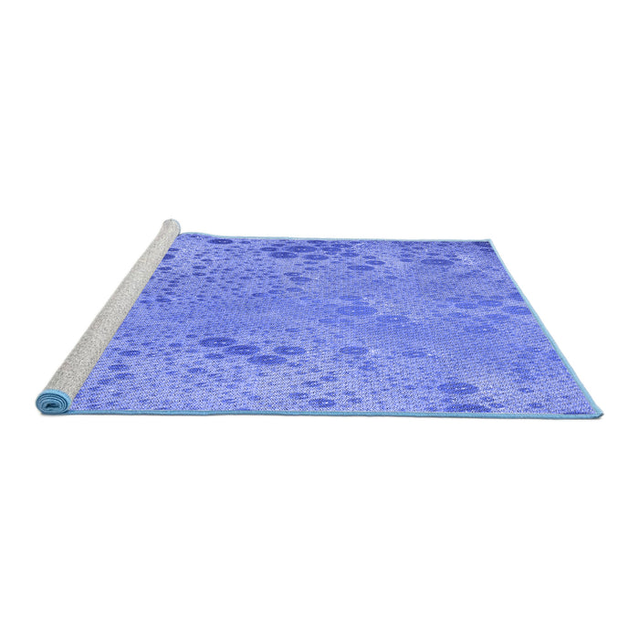 Sideview of Machine Washable Transitional Blue Rug, wshpat319blu