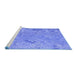 Sideview of Machine Washable Transitional Blue Rug, wshpat319blu