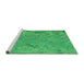 Sideview of Machine Washable Transitional Neon Green Rug, wshpat319grn